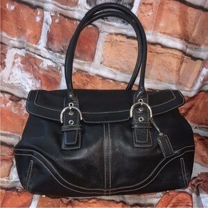 Coach Soho Hampton satchel black leather shoulder bag